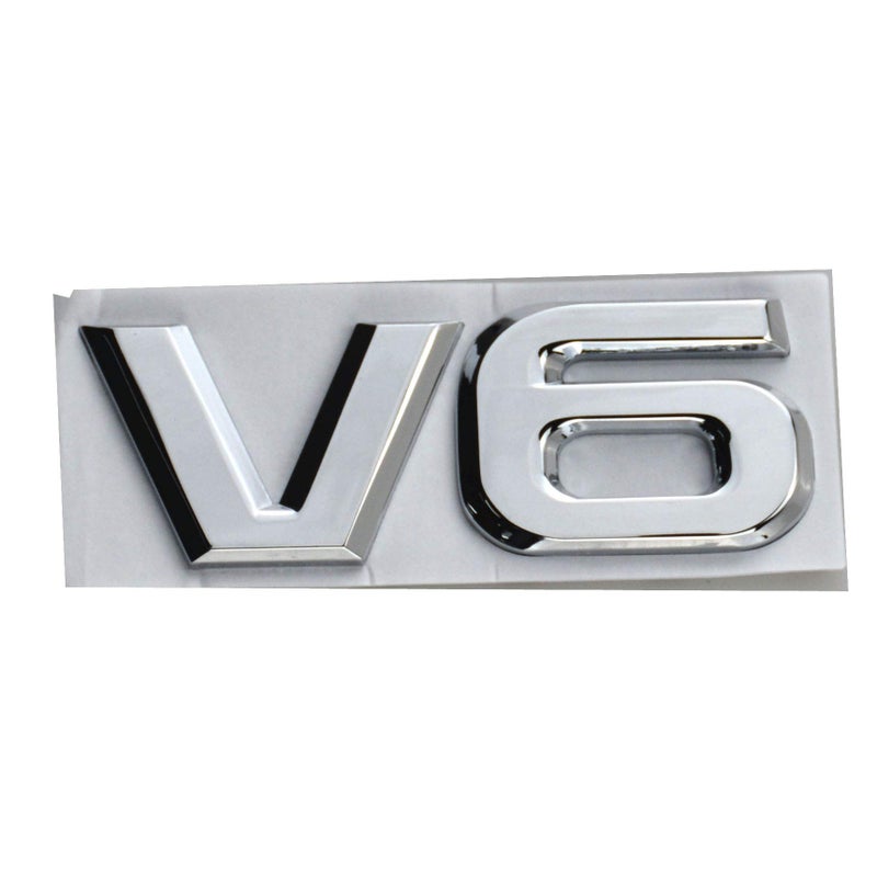 EmbRoom V6 Emblem, 3D Metal Truck Car Badge Decal Sticker Replacement for Universal Cars Moto Bike Car Styling Decorative Accessories (Chrome) - Image 2